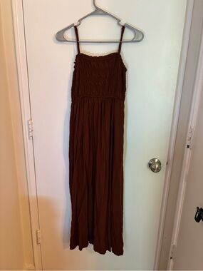 Chocolate Brown Smocked Maxi Dress with Spaghetti Straps